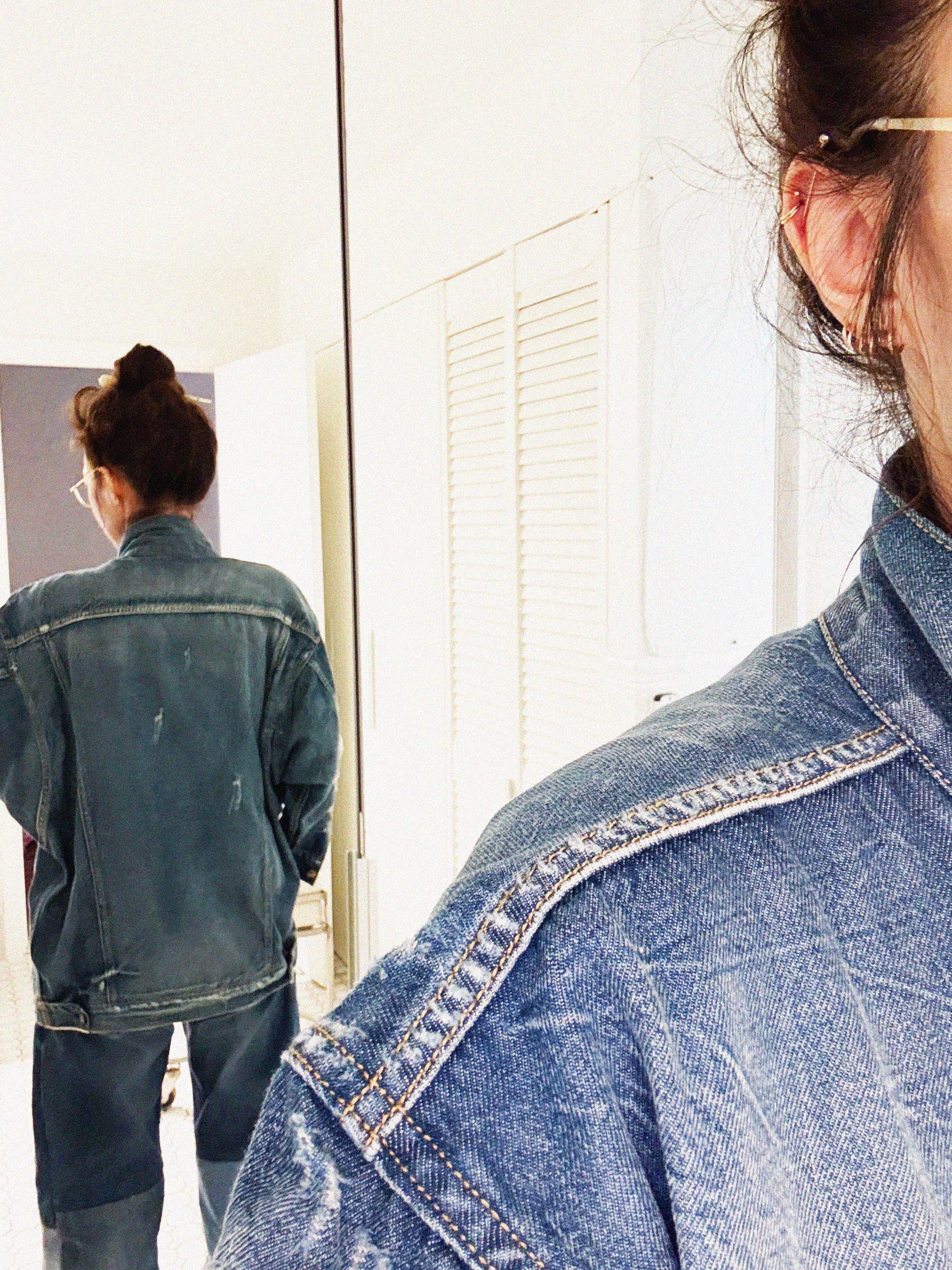 →DISTRESSED OVERSIZED WINGED DENIM JACKET← SANG A SELECTS