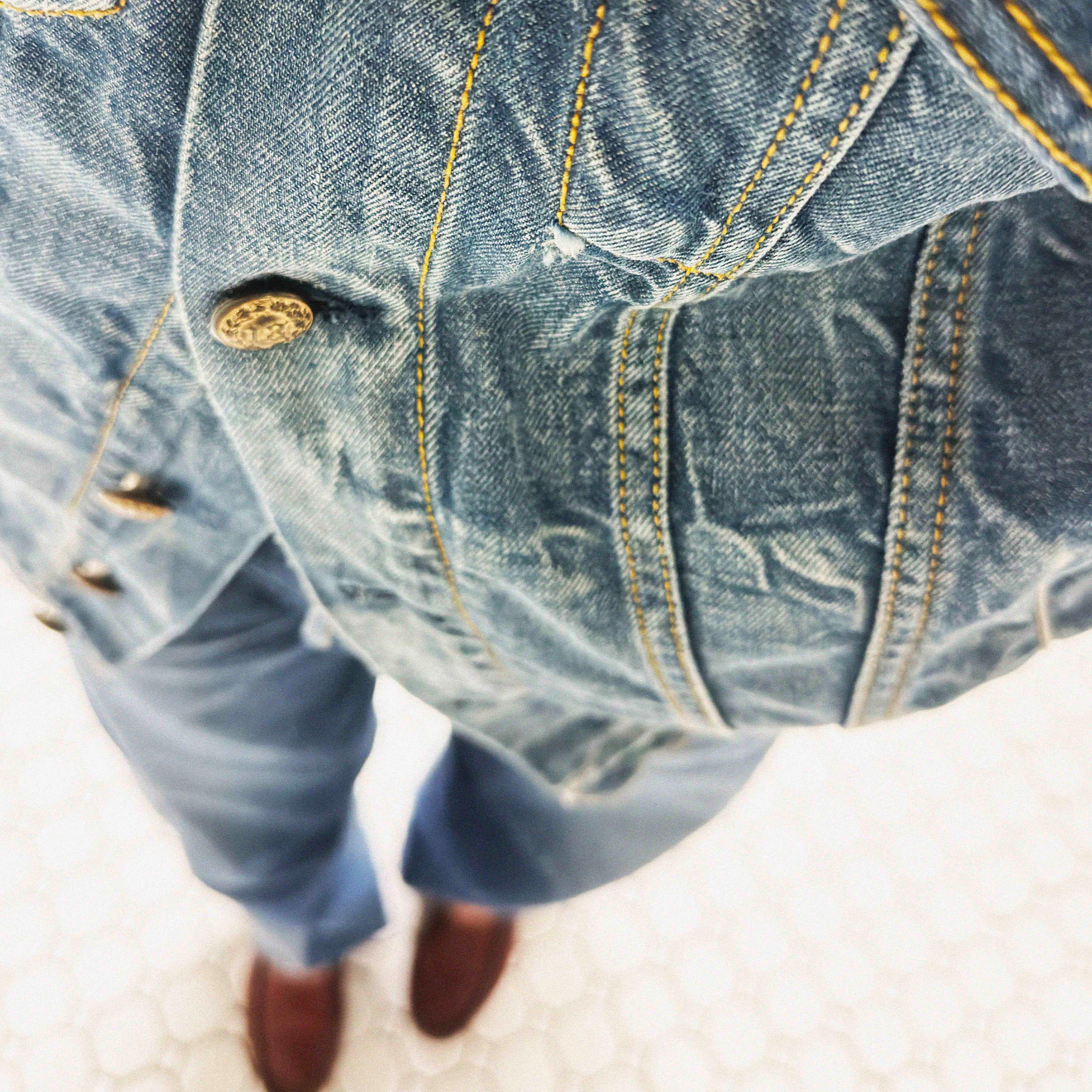 →DISTRESSED OVERSIZED WINGED DENIM JACKET← SANG A SELECTS