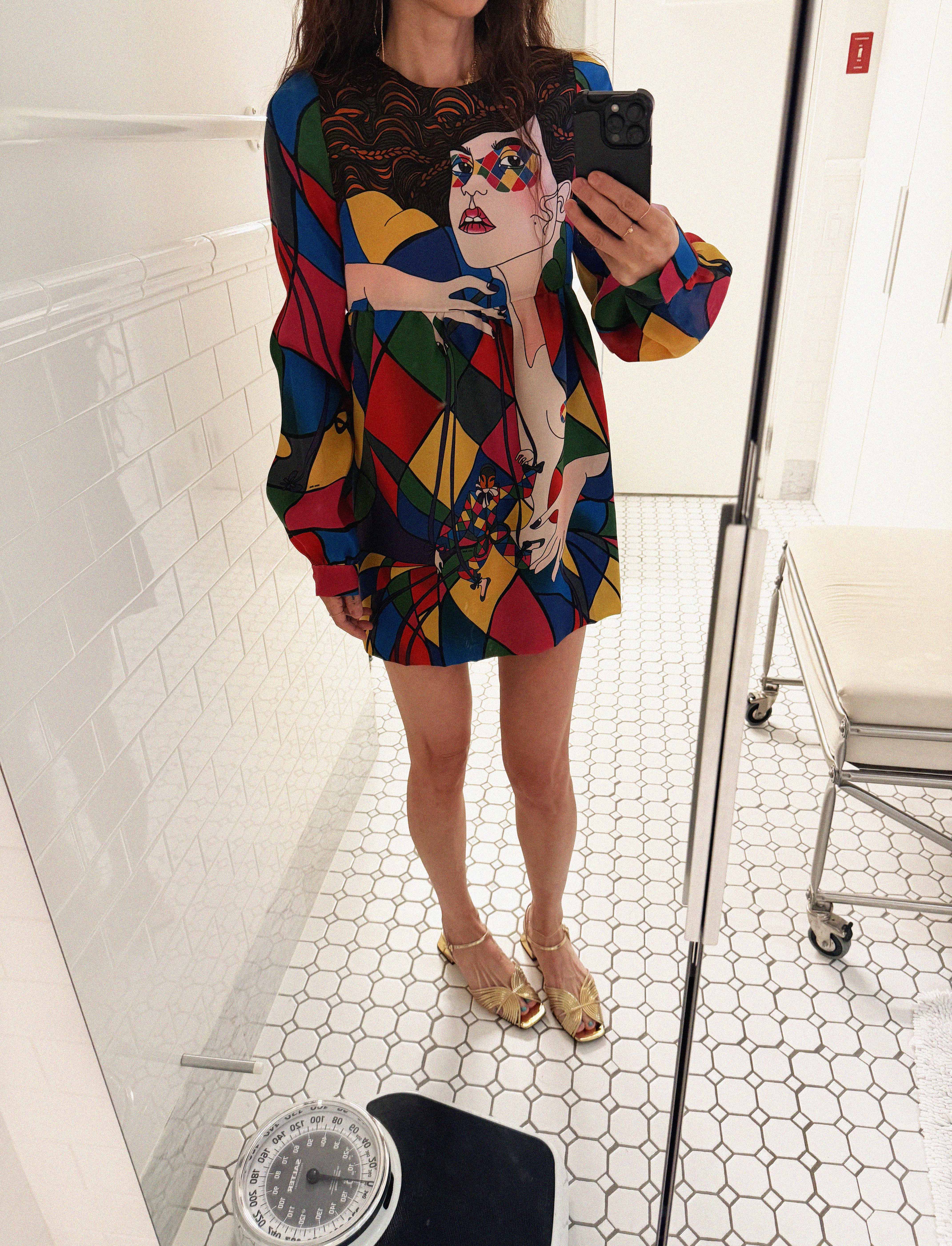 →MIU MIU HARLEQUIN PRINT SILK MINI DRESS← SANG A SELECTS