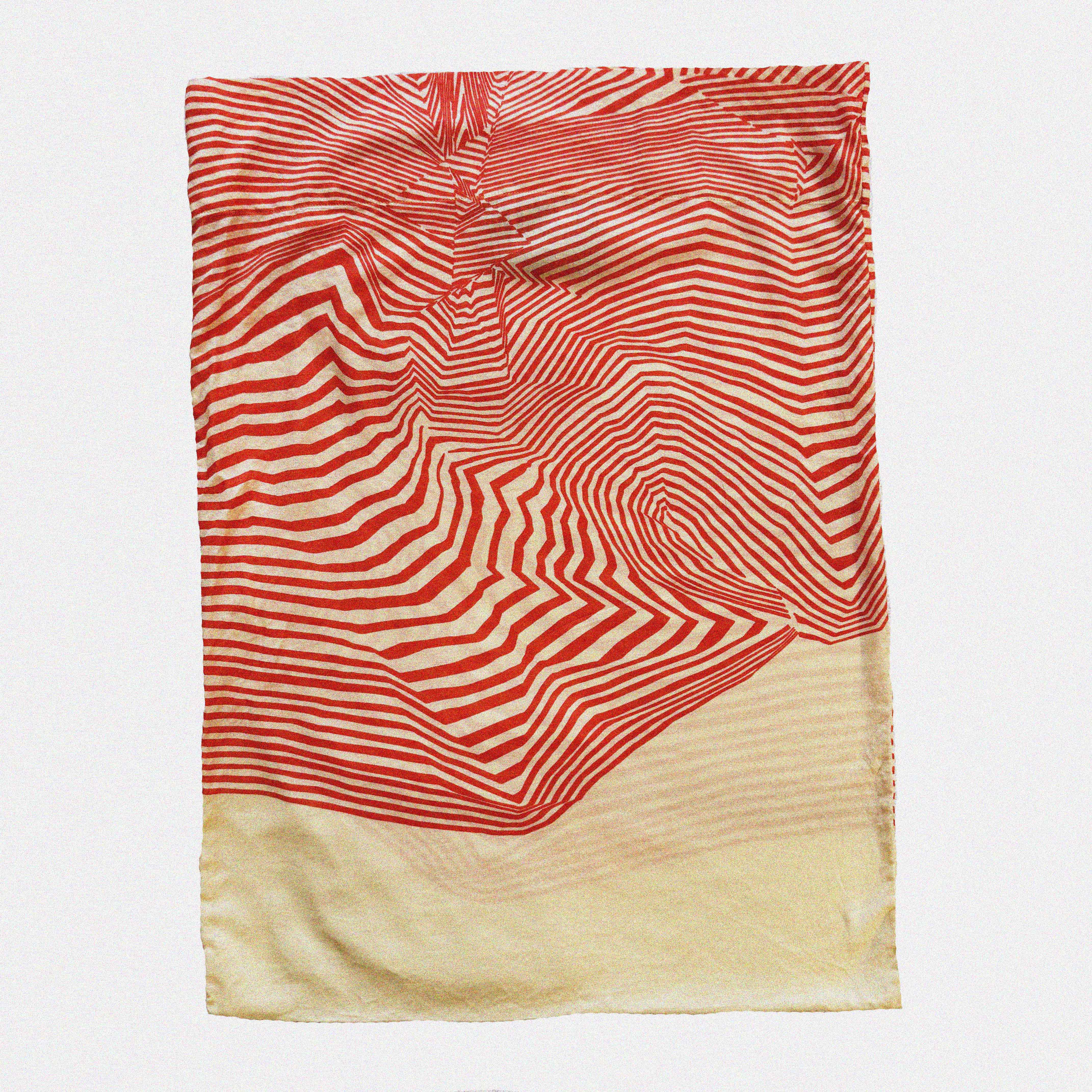 →Stripe Wave Pillowcase – Red and Powder Yellow← The Brave Hour