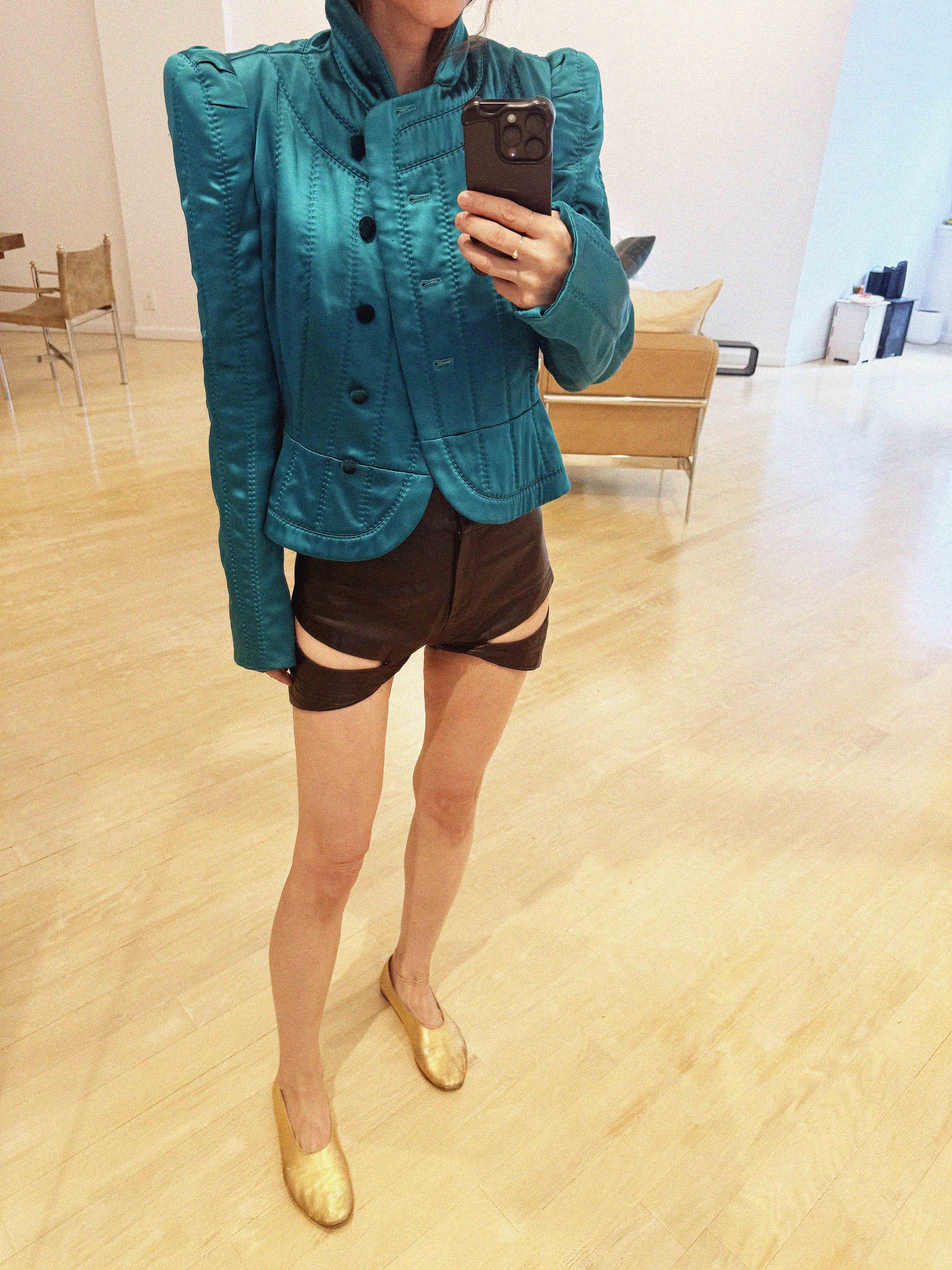 →YVES SAINT LAURENT QUILTED SILK BLAZER← SANG A SELECTS
