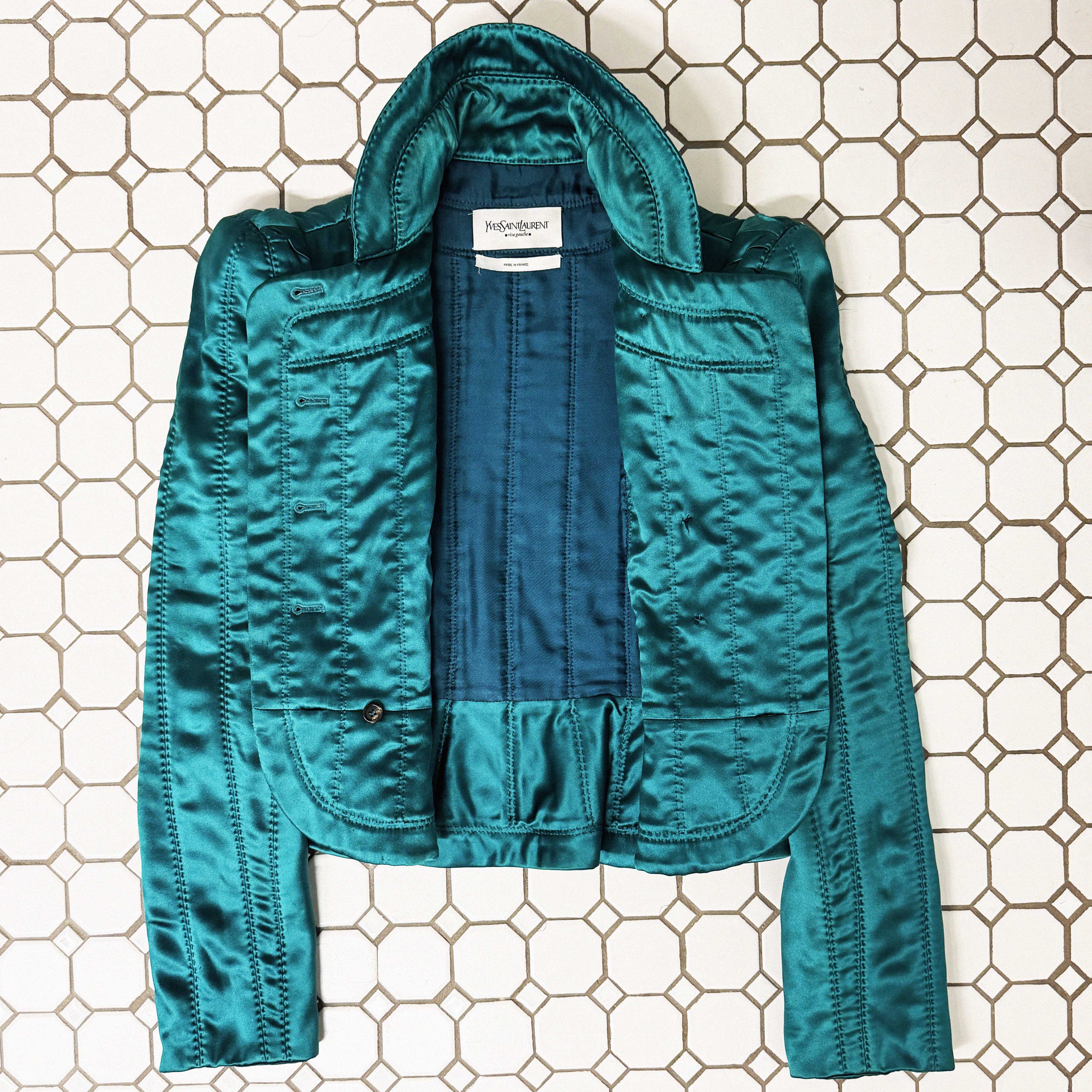 →YVES SAINT LAURENT QUILTED SILK BLAZER← SANG A SELECTS