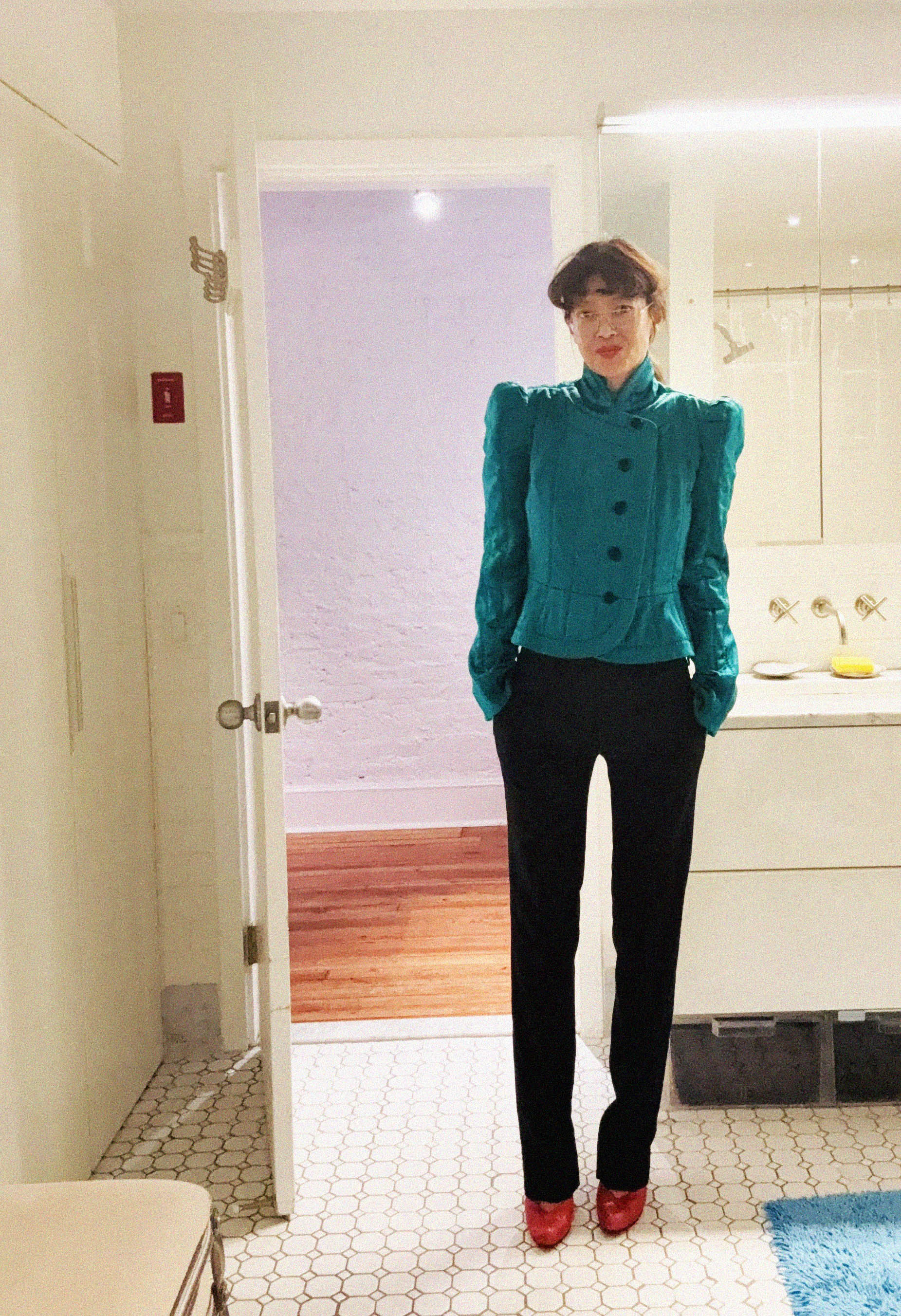 →YVES SAINT LAURENT QUILTED SILK BLAZER← SANG A SELECTS