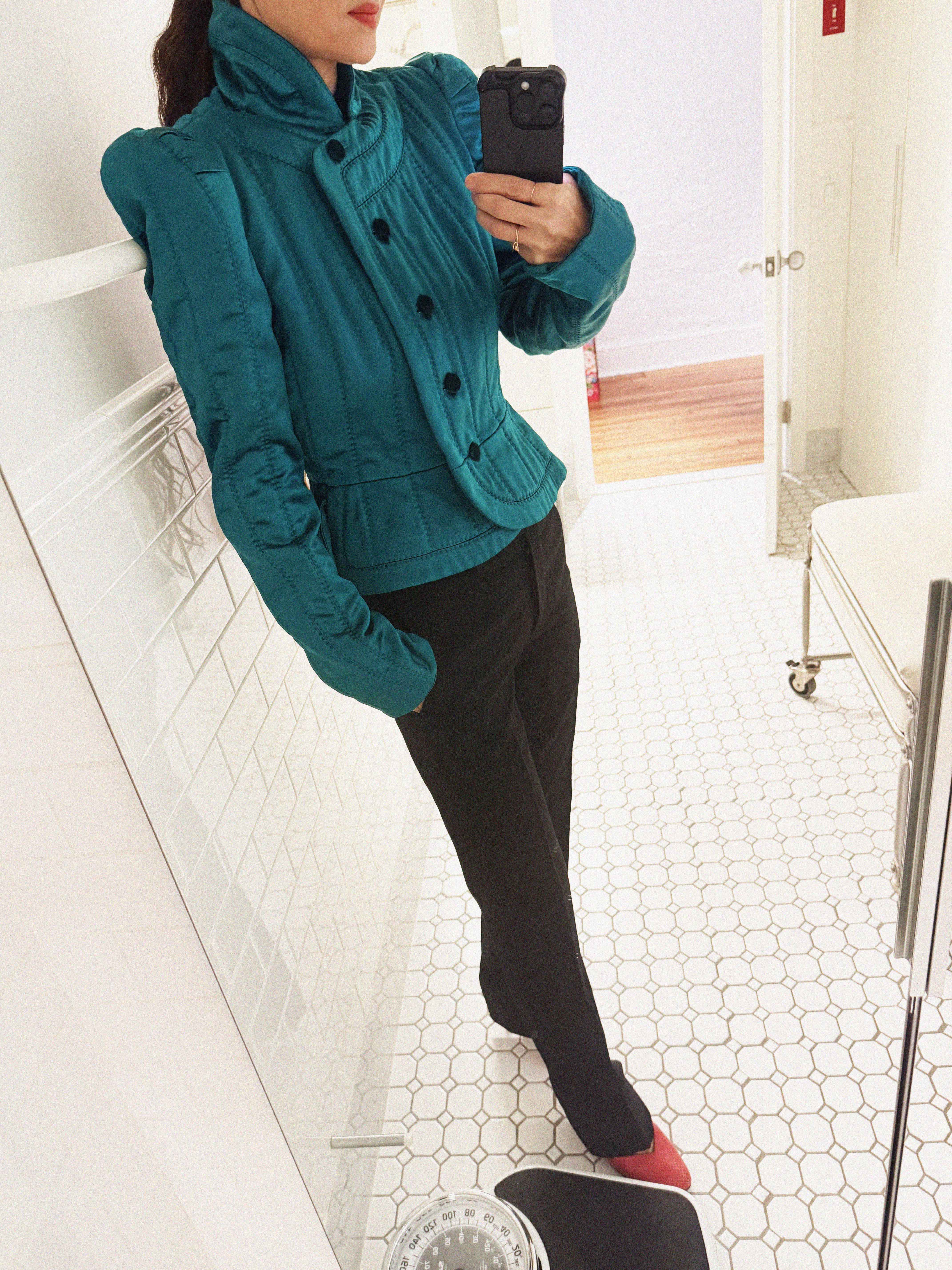 →YVES SAINT LAURENT QUILTED SILK BLAZER← SANG A SELECTS