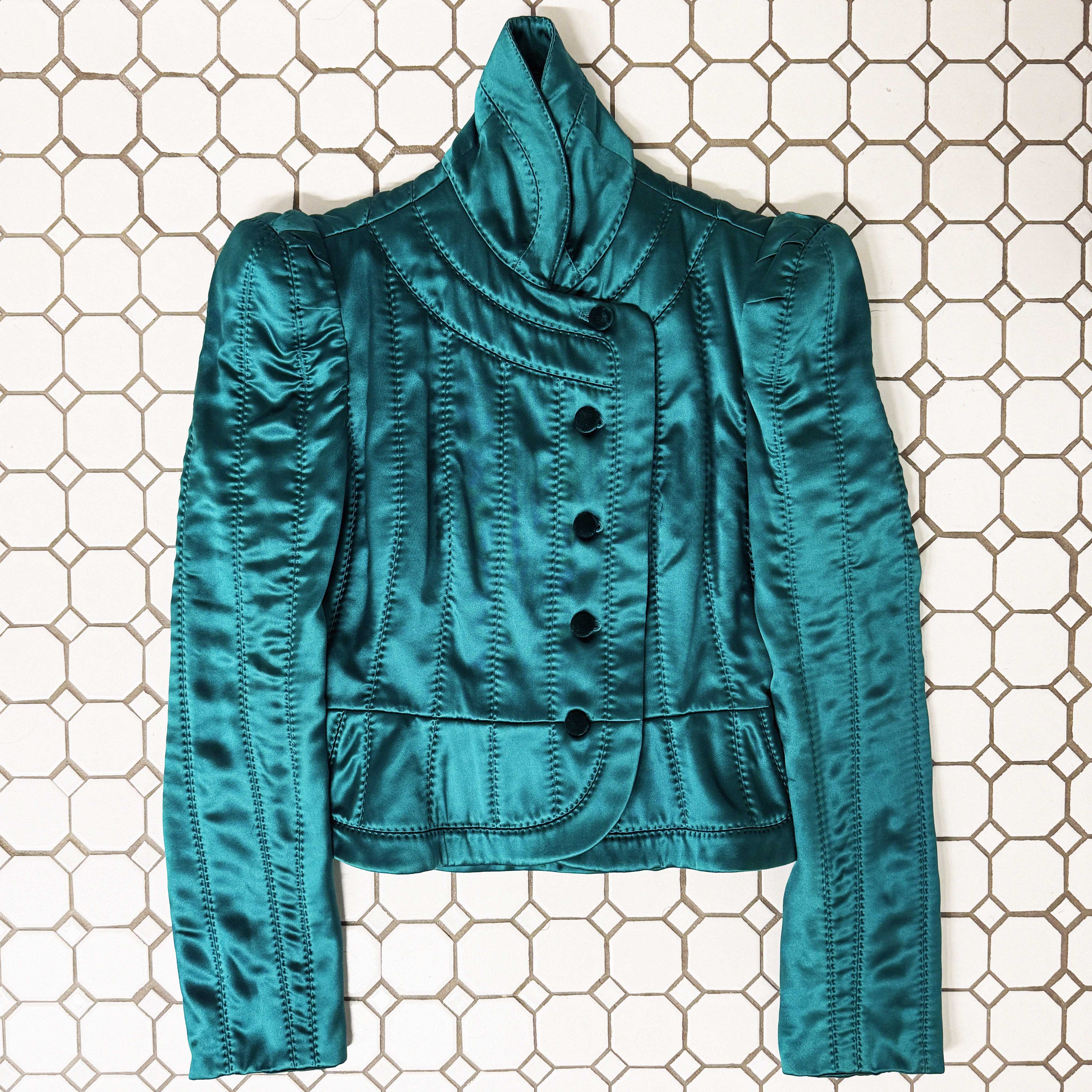 →YVES SAINT LAURENT QUILTED SILK BLAZER← SANG A SELECTS