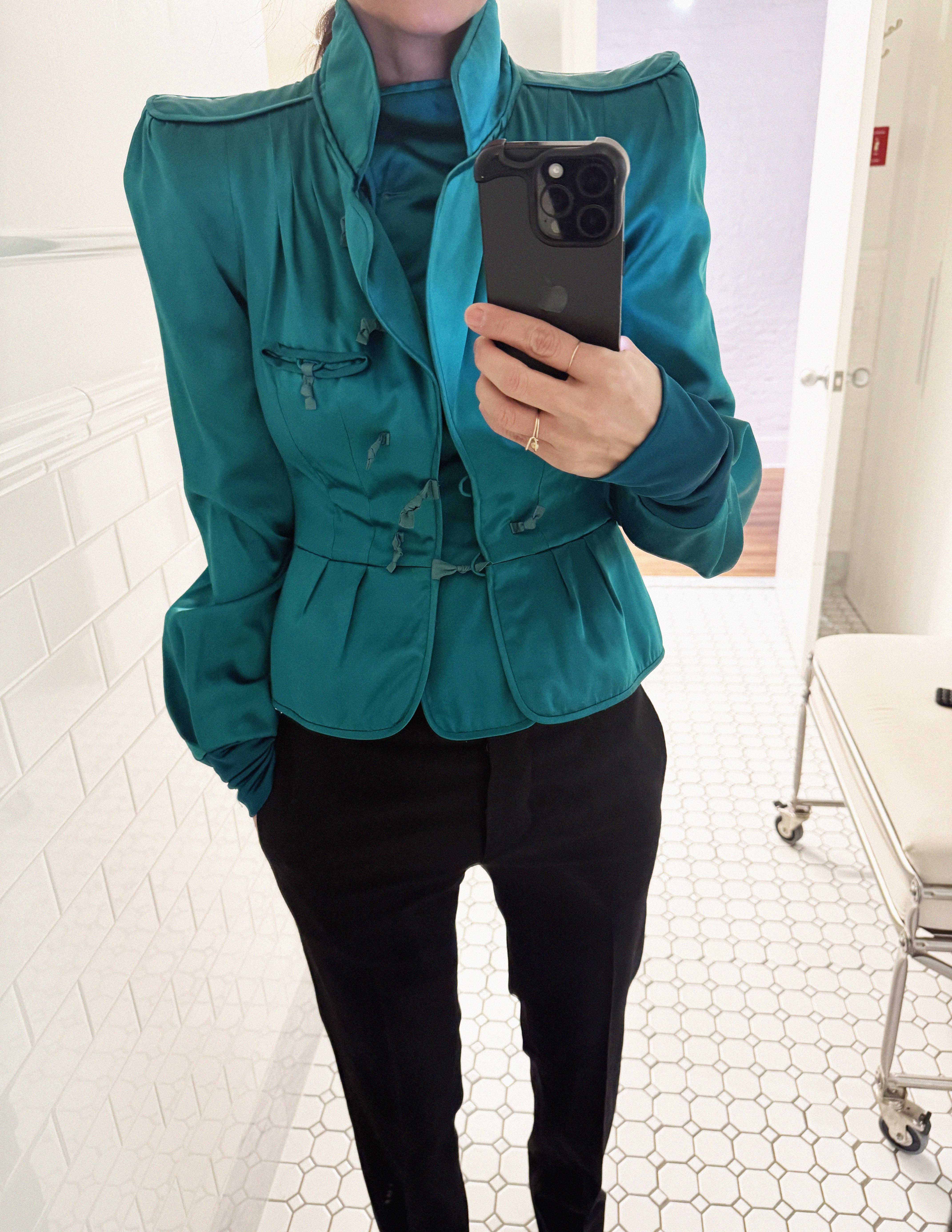 →YVES SAINT LAURENT STRUCTURED SILK BLAZER← SANG A SELECTS