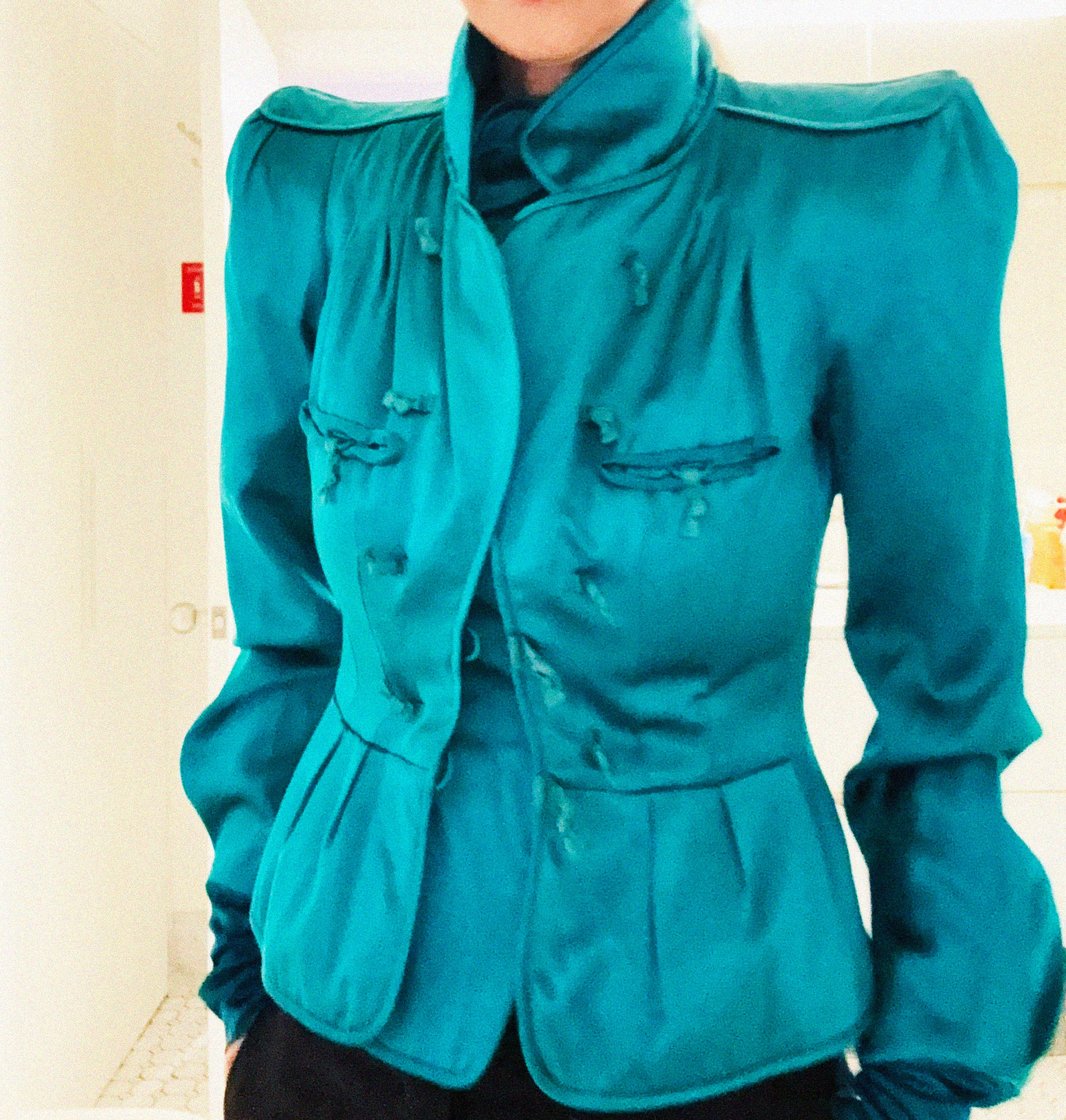 →YVES SAINT LAURENT STRUCTURED SILK BLAZER← SANG A SELECTS