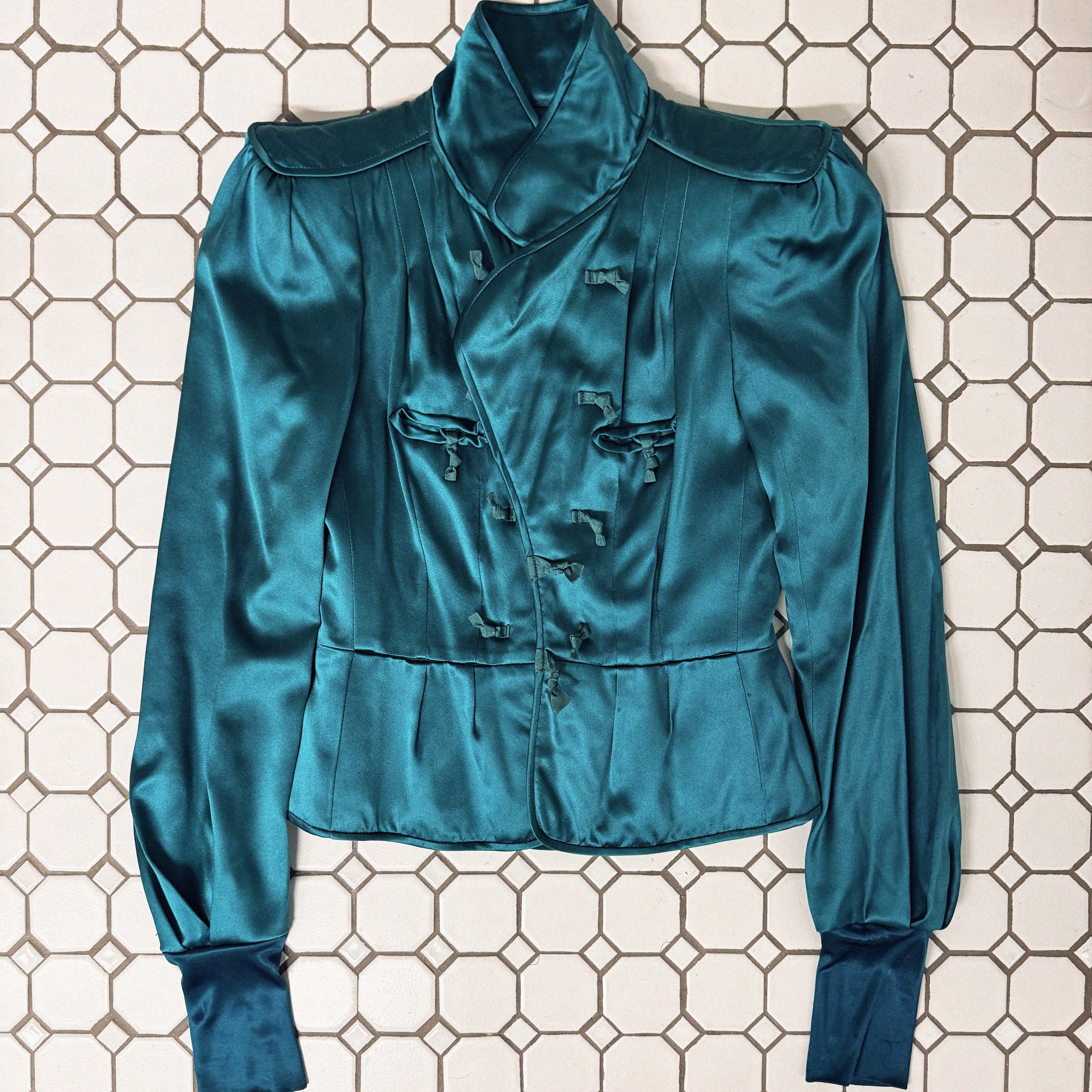 →YVES SAINT LAURENT STRUCTURED SILK BLAZER← SANG A SELECTS