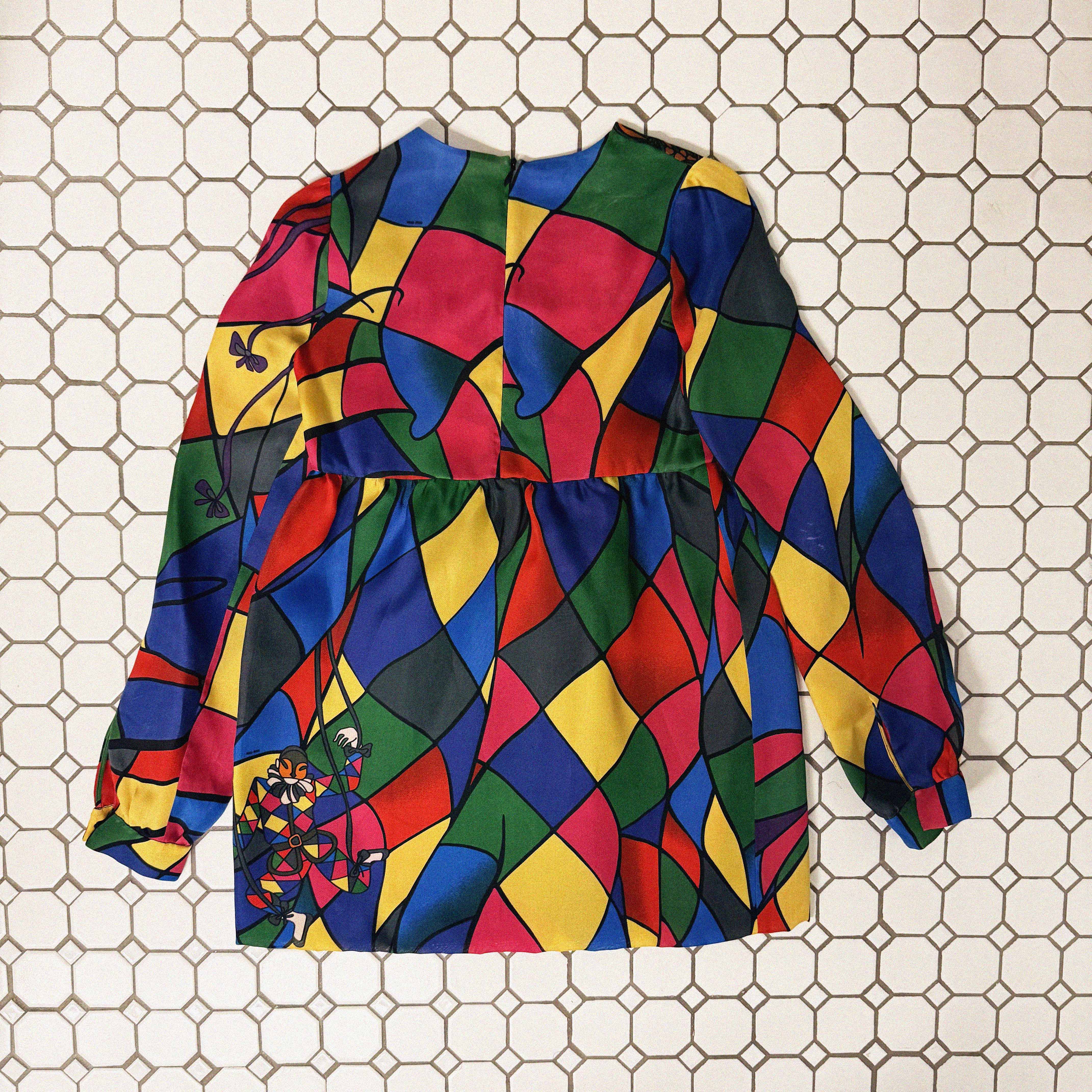 →MIU MIU HARLEQUIN PRINT SILK MINI DRESS← SANG A SELECTS